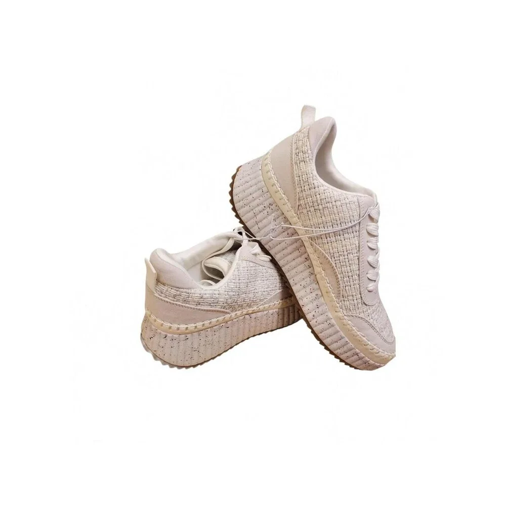Universal Thread Womens White Tweed Platform Sneakers Shoes  Memory Foam